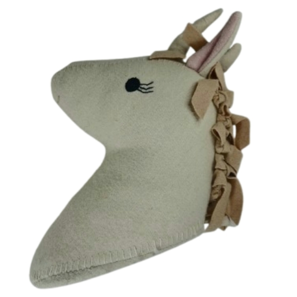 3D Unicorn Felt Head Animal Head Wall Decor Nursery, Kid's Room Decor Mountable - Picture 1 of 16